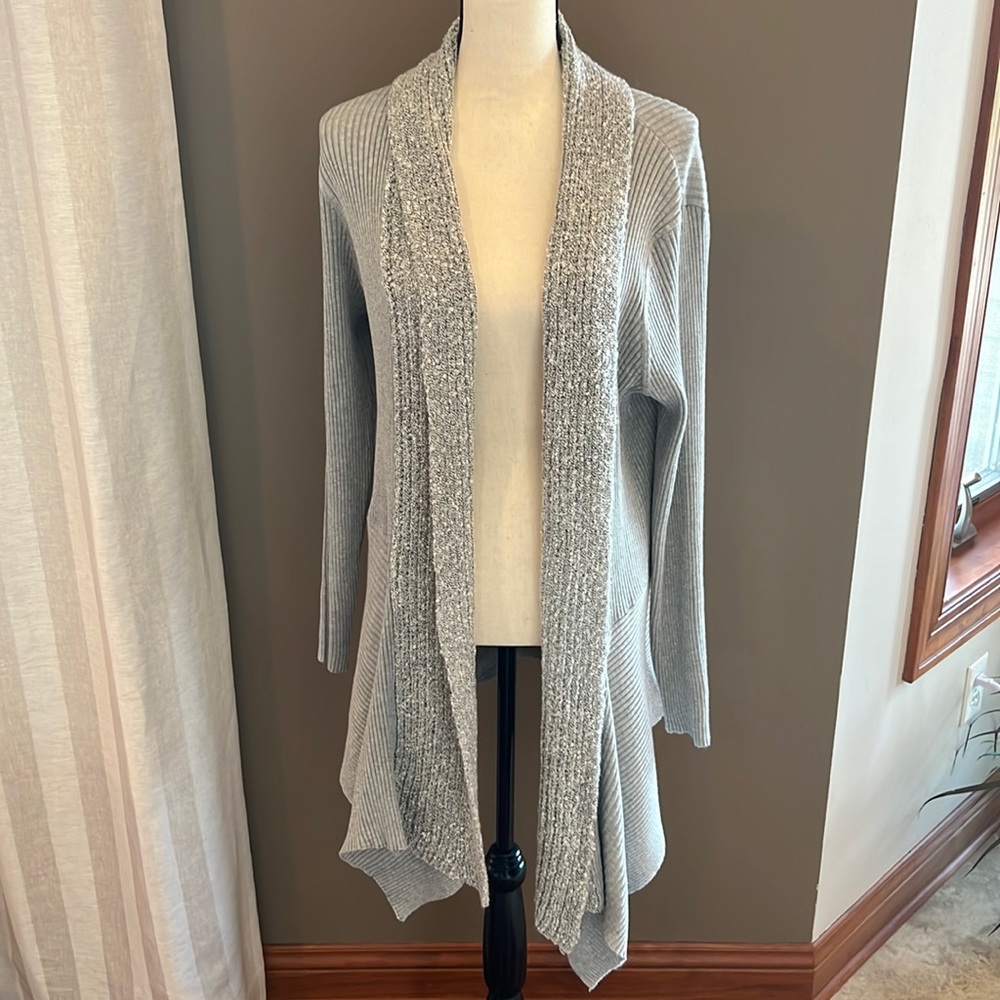 One world gray cardigan